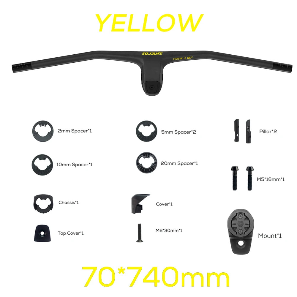740MM -20° Degree Carbon Integrated Cockpit MTB Handlebar with Titanium Screws