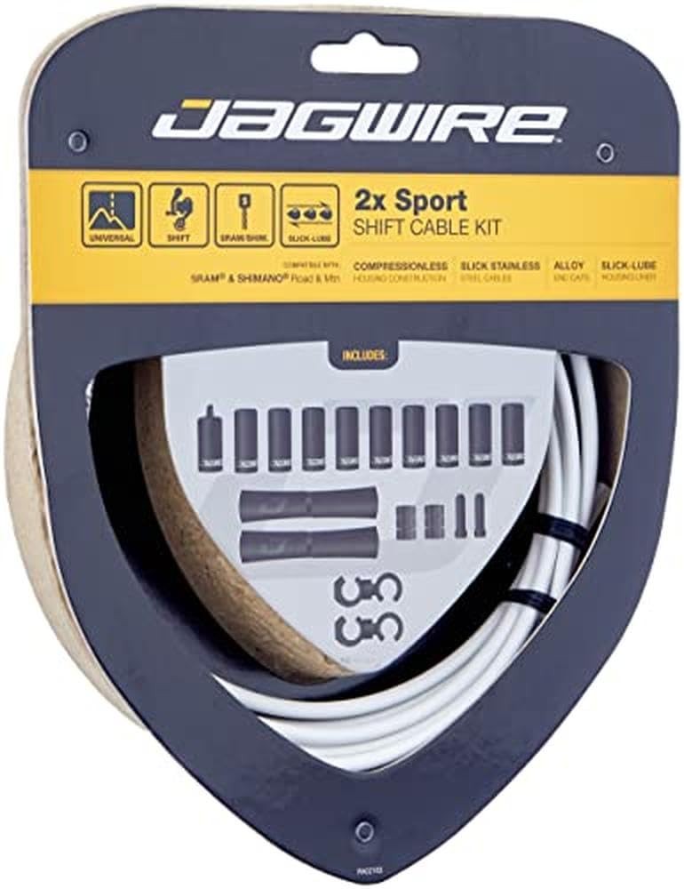 Jagwire 2X Sport Shift Adult Unisex Shift Cable And Sheath Kit White One Size