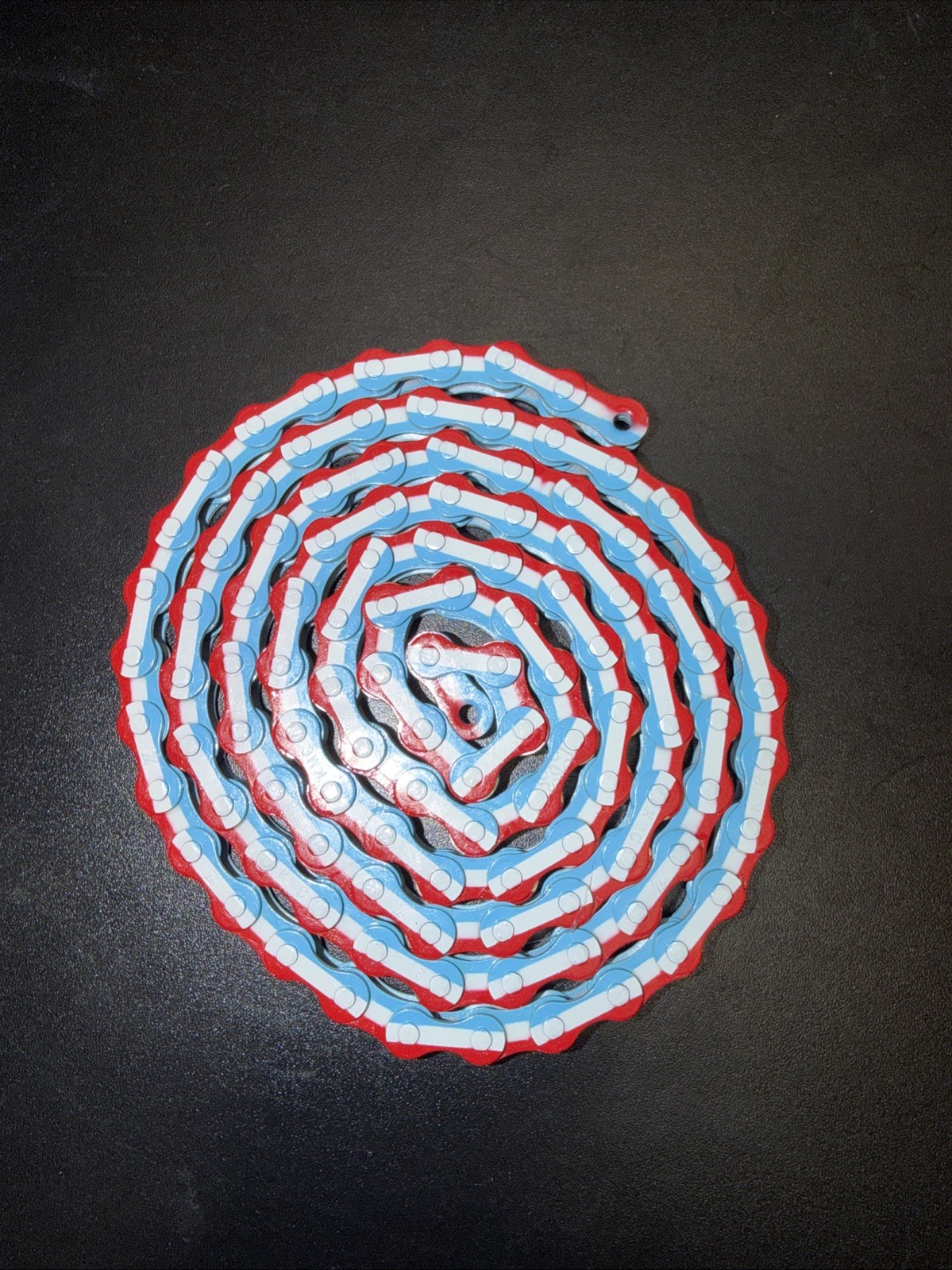 Red/White/Blue KMC Single Speed Bicycle Chain/ BMX 1/2×1/8. 113L