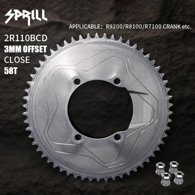 Aero Ultralight 110BCD Bike Chainring 3mm Offset 40-50T Closed Single ChainWheel