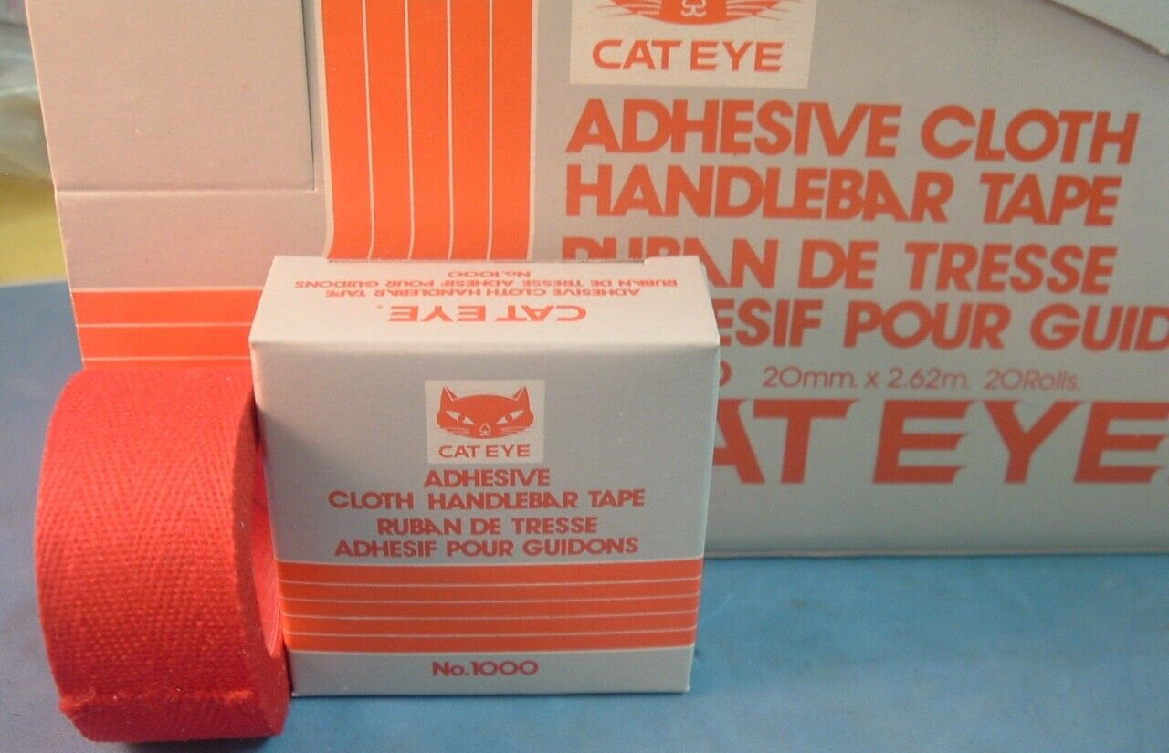 Two Rolls Cat Eye Red Cotton Cloth Road Tape NEW/NOS- Handlebar Tape- NIB