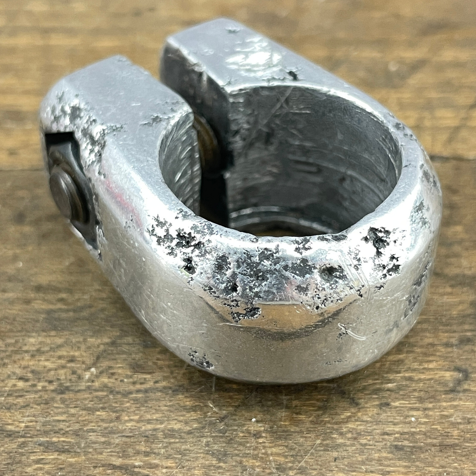 SR Old School BMX Seatpost Clamp 25.4 mm Japan Stamp OG 80s Silver Chrome A3