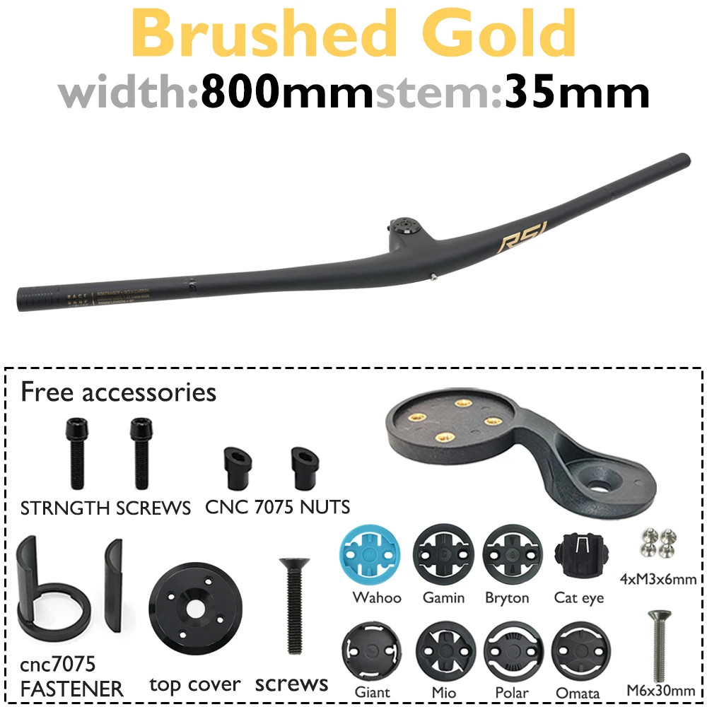 MTB Cross-country XC Bicycle Carbon Fiber Integrated Handlebar Riser Bar 35-55mm