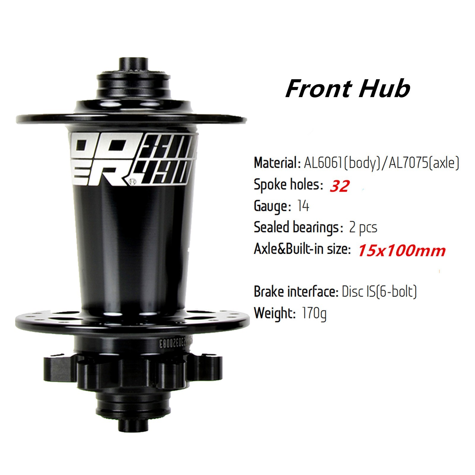 MTB Hub 32H 6 Bolt Thru Axle Disc Brake HG Fit for Shimano 8-11S,15X100/12×142