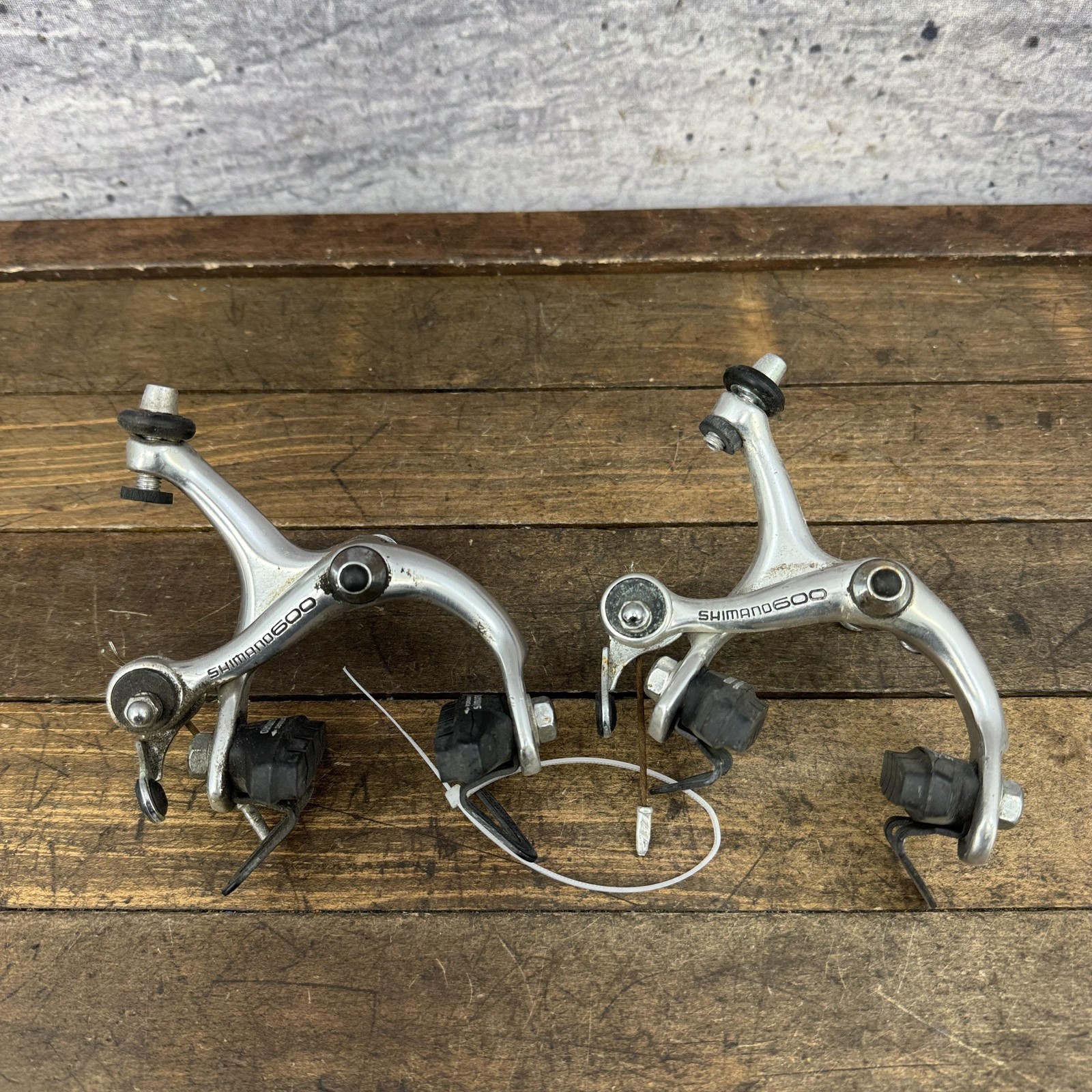 Vintage Shimano 600 BR-6208 Caliper Brakes Set Silver Road Bike Side Pull Japan