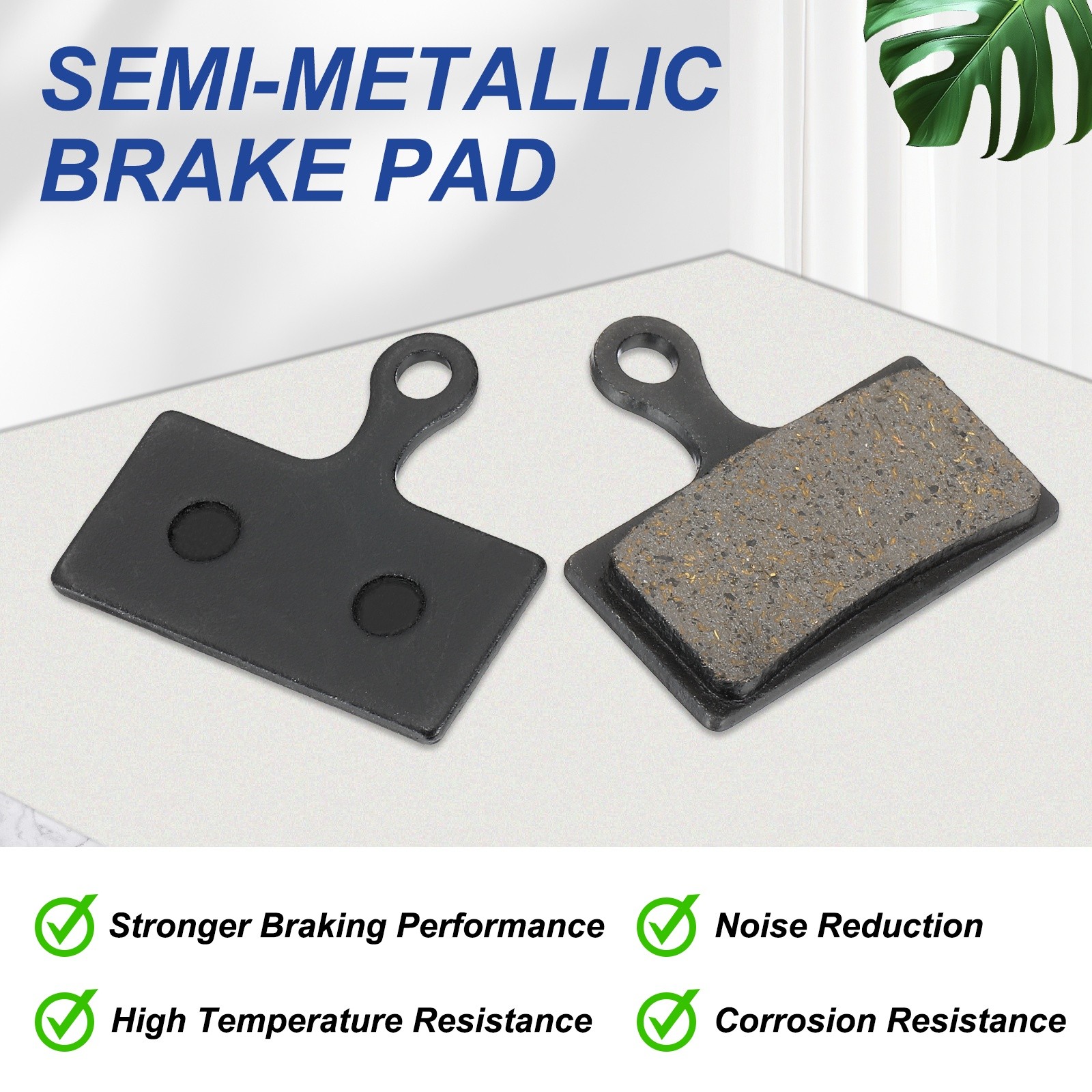 Disc Brake Pad 1.26″ x 0.65″ Bike Brake Pads with Spring and Pin, Black