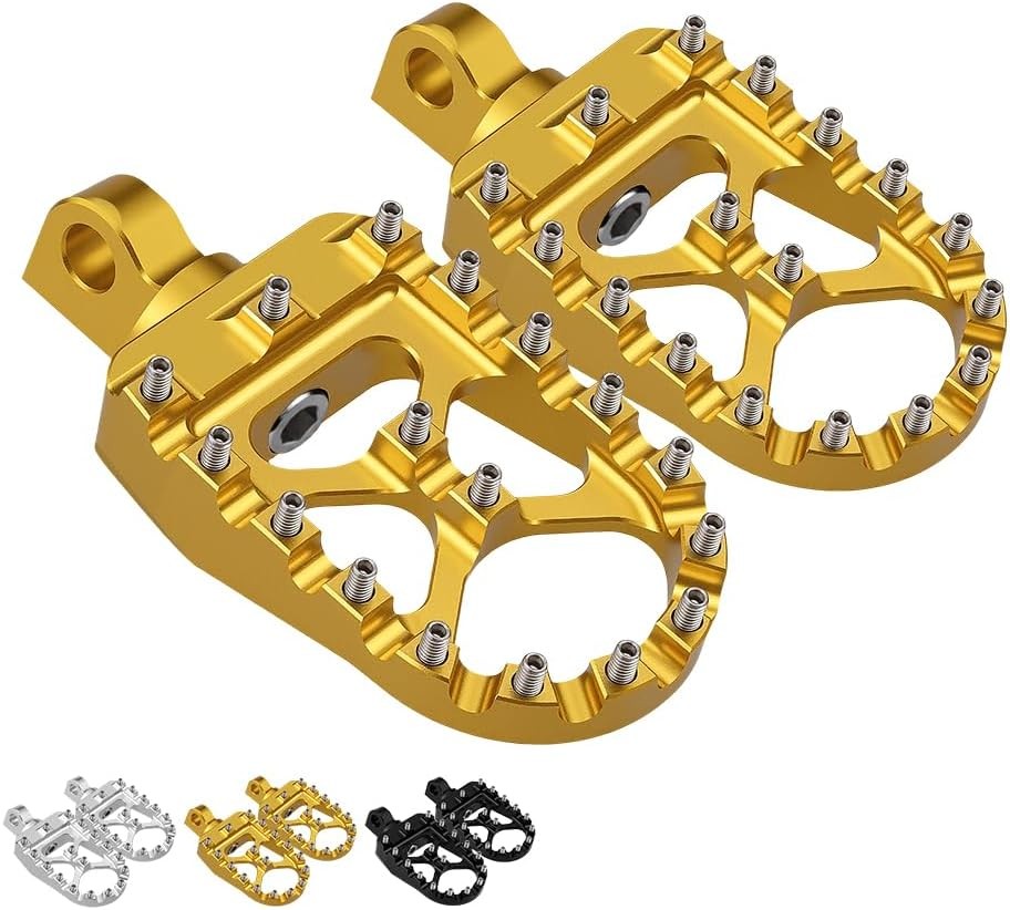 CNC Wide Foot Pegs 360° Roating MX Chopper Bobber Style for harley Dyna Gold