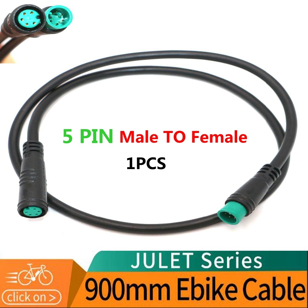 90CM E-bike KT/Bafang Display Waterproof Extension Cable Male To Female 5Pin HAU