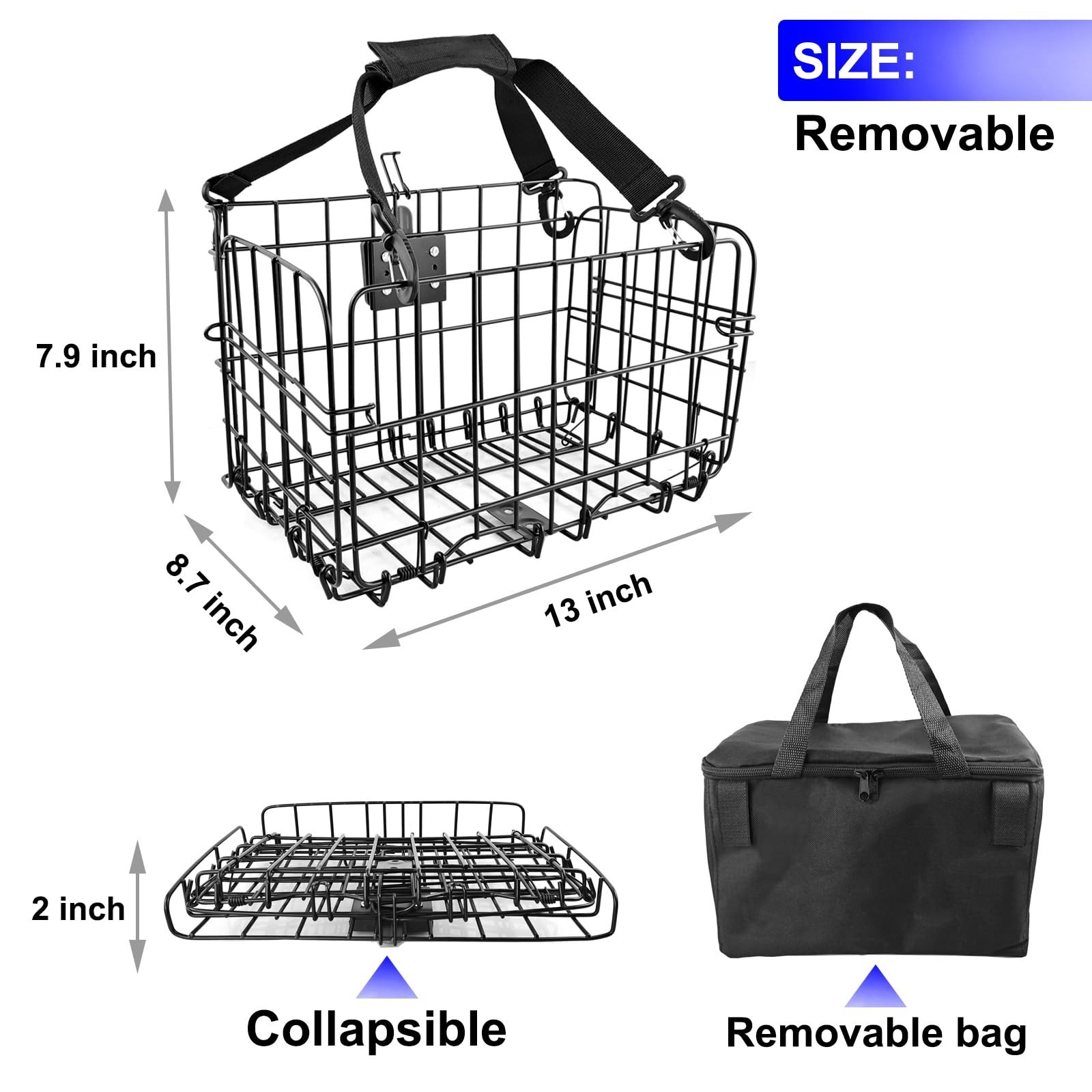 Upgrade Knee Scooter Baskets Accessory, Quick Release Removable Cloth Electri…