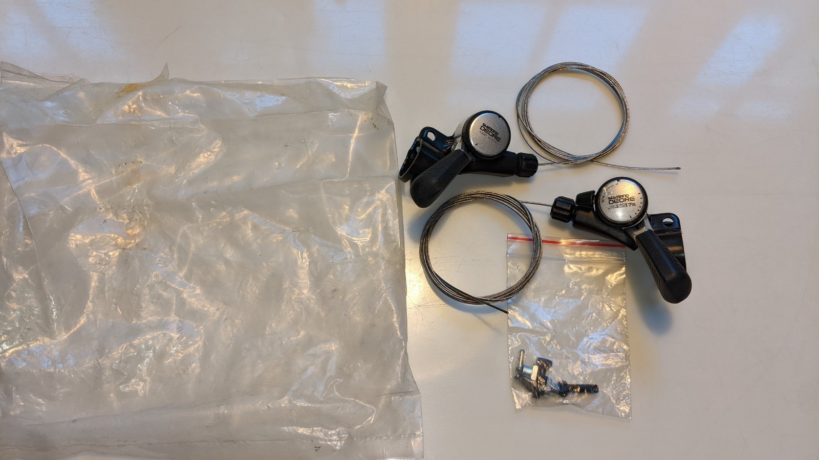 Vintage Shimano Deore SL-MT62 Thumb Shifter Set 3×7, New in package w/cables