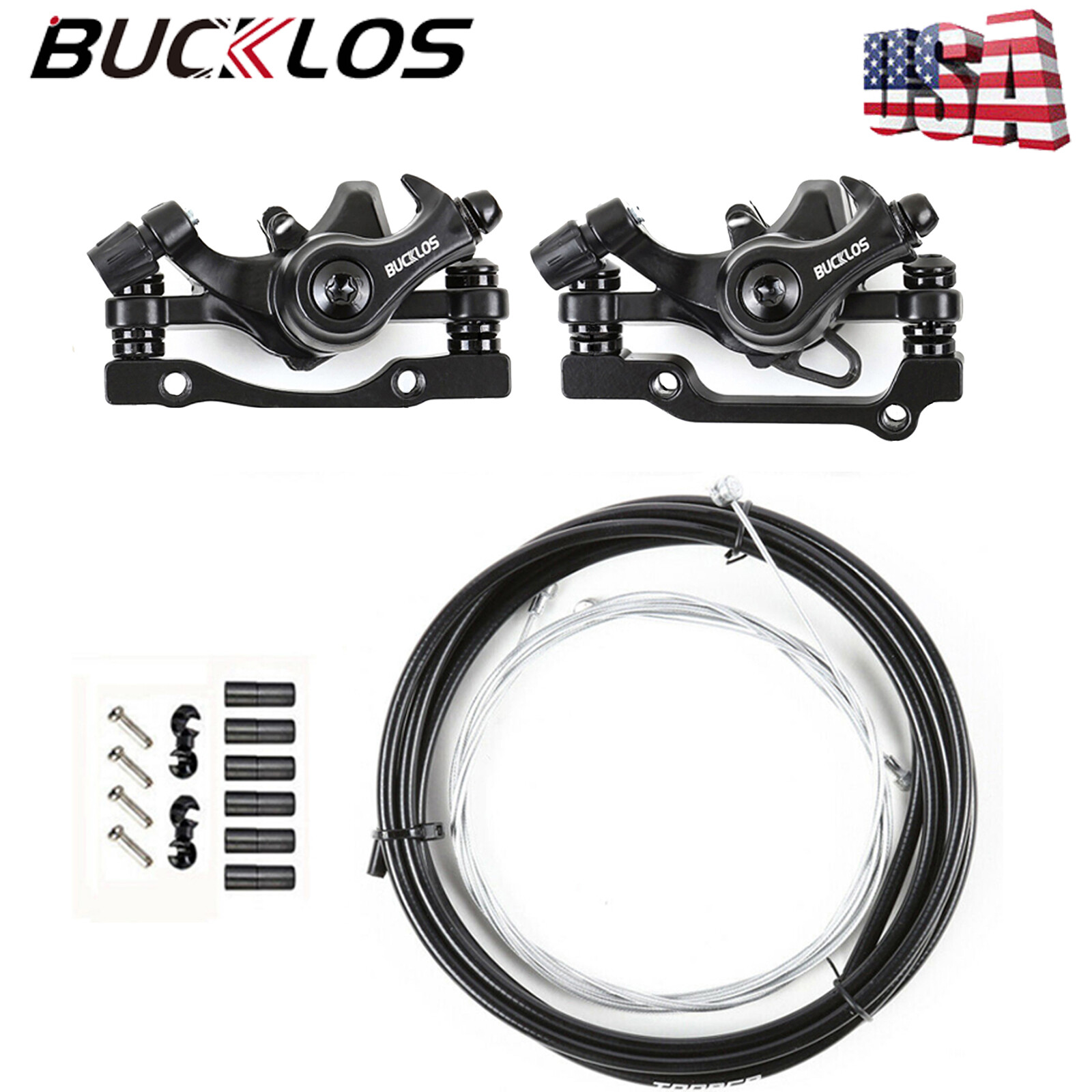 Mountain Bike Mechanical Disc Brake Caliper Front Rear Brake Cable Housing Set