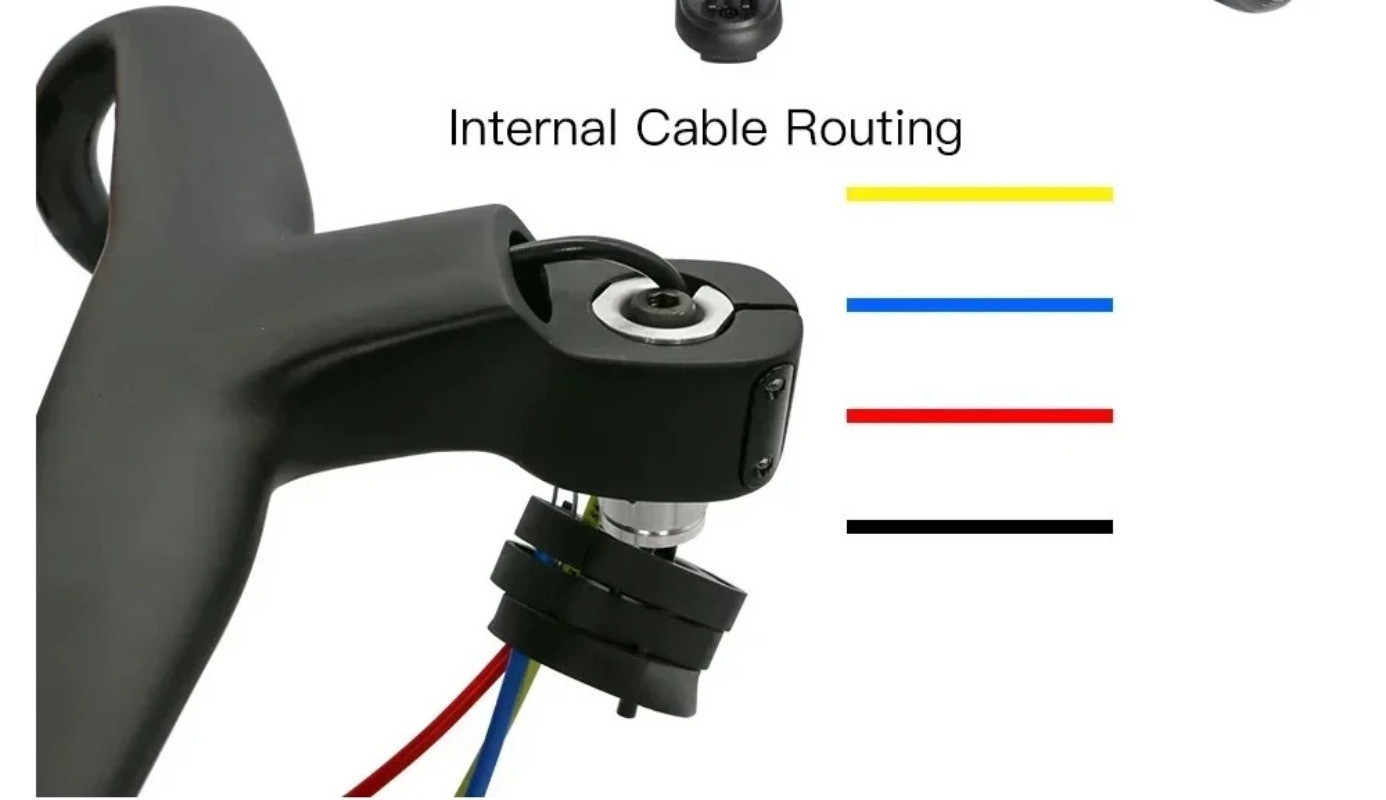 Road Bicycle Integrated handlebar Internal Routing Cable Carbon with Mount