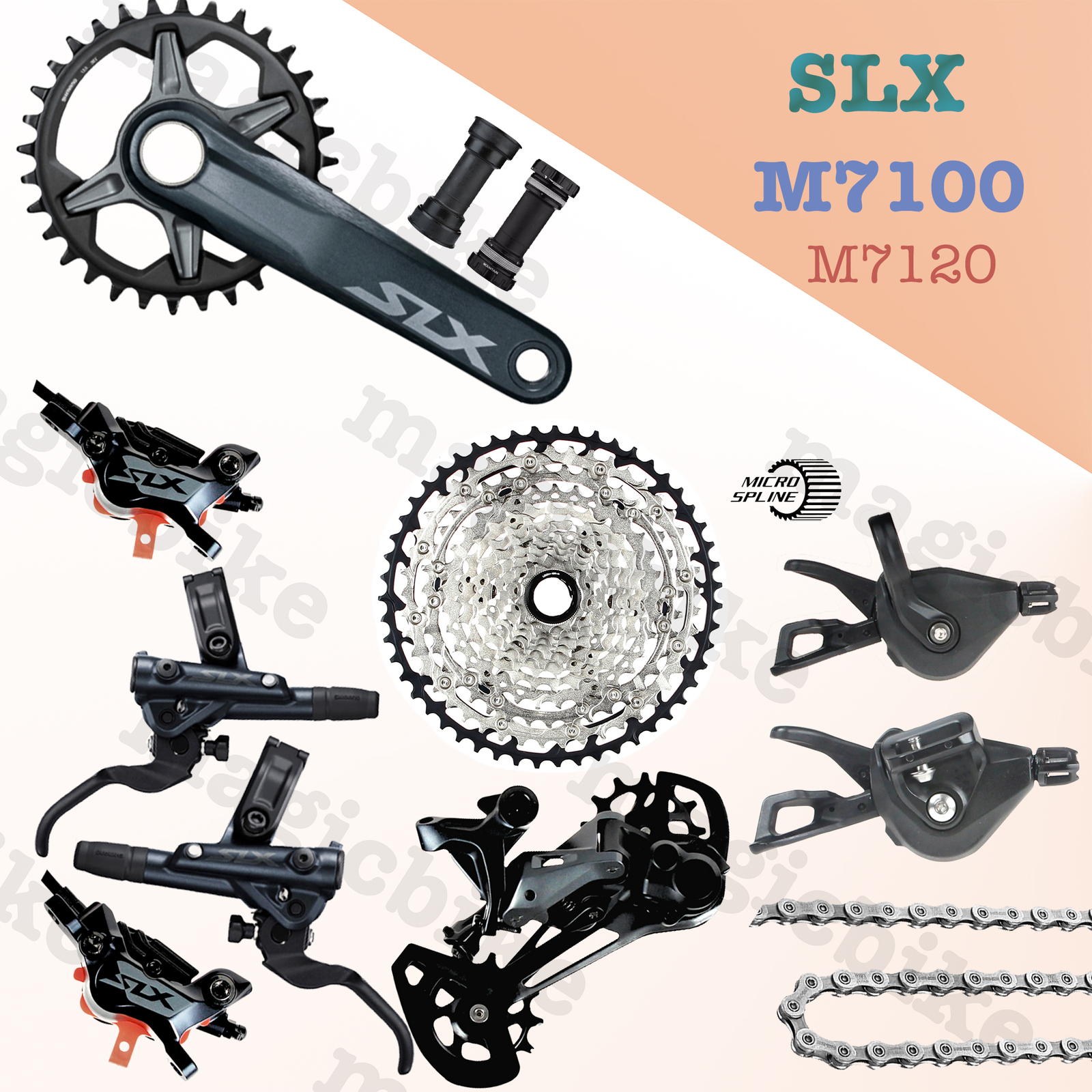 New SHIMANO SLX M7100 1×12 12spd Upgrade Drivetrain Derailleur Groupset MTB