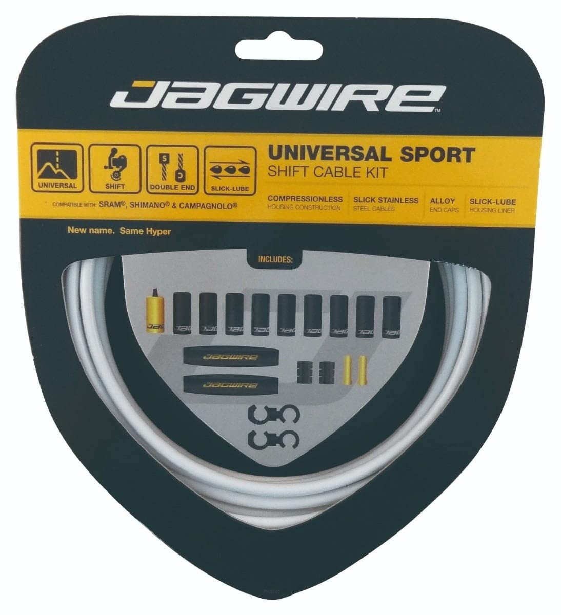 Jagwire 2X Sport Shift Adult Unisex Shift Cable And Sheath Kit White One Size