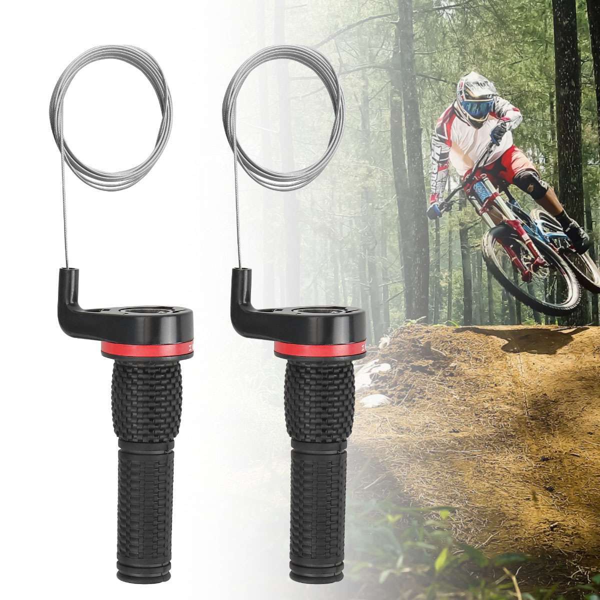 18/21 Speed Mountain Bike Twist Gear Shifter Set Handlebar Grips Cables Bicycle