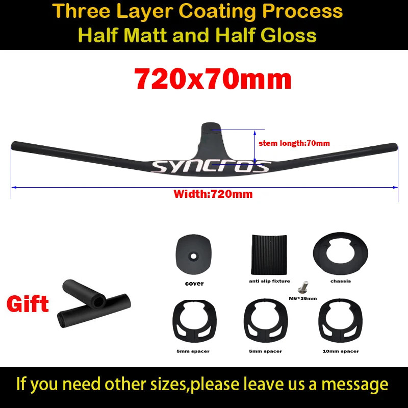 Internal Cable Carbon Fiber Shape MTB Integrated Handlebar Stem – 20 Degrees