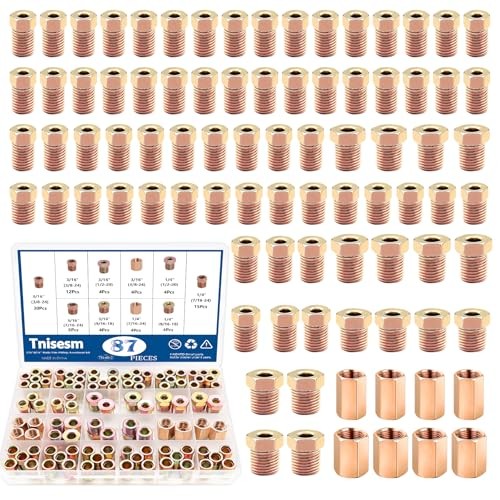 3/16″ & 1/4″ Brake Line Fittings Assortment Kit,3/8 Inch-24 87PCS-3/16“&1/4”
