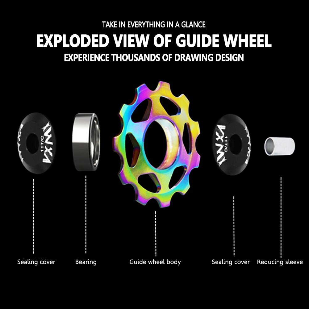 VXM MTB Road Bike Aluminum Alloy Rear Derailleur Pulley Jockey Wheel CNC Bearing