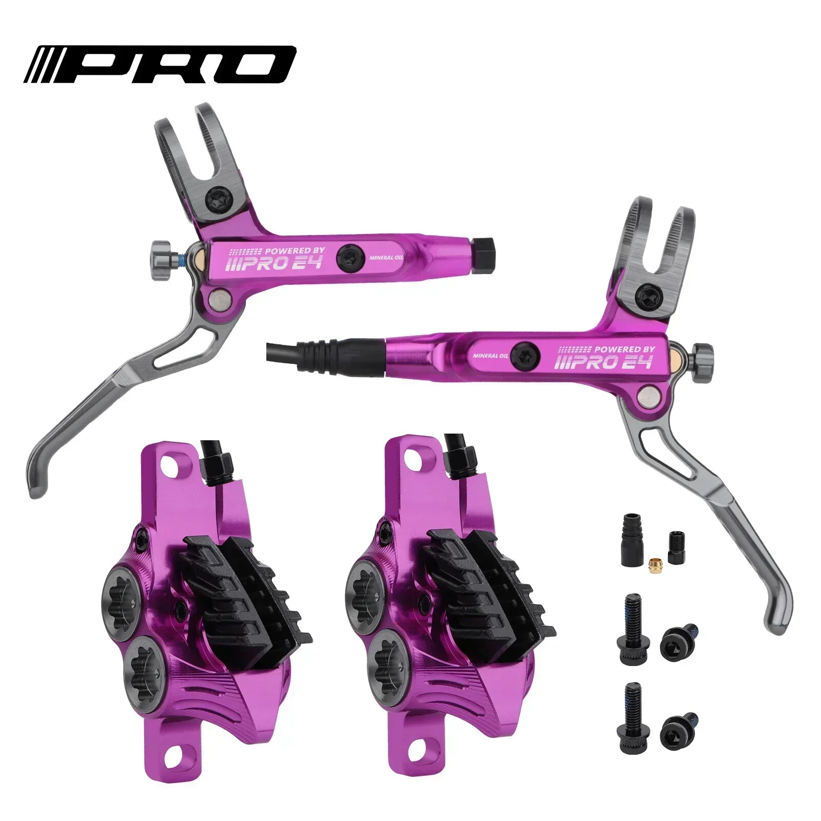 4 Piston Hydraulic Brake 800/1550mm Rear Internal Cable Routing Mtb Disc Brake