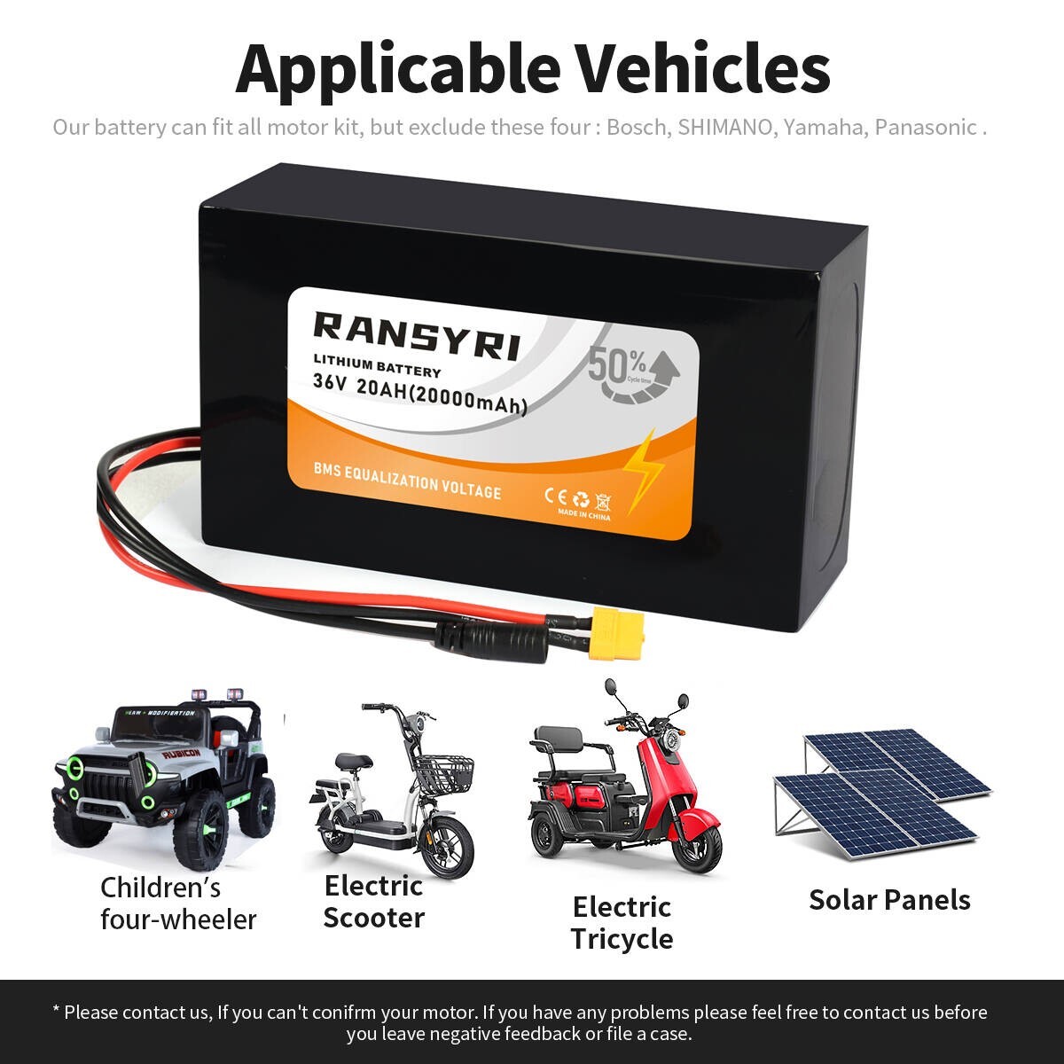 36V 20AH Battery Li-ion Battery Pack High Performance for Electric motor