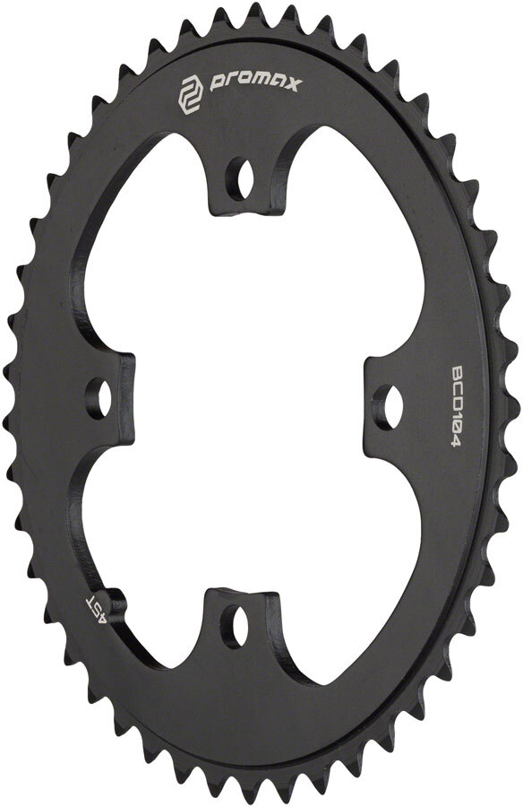 Promax 4-Bolt Chainring – 45t, 104 BCD, Black