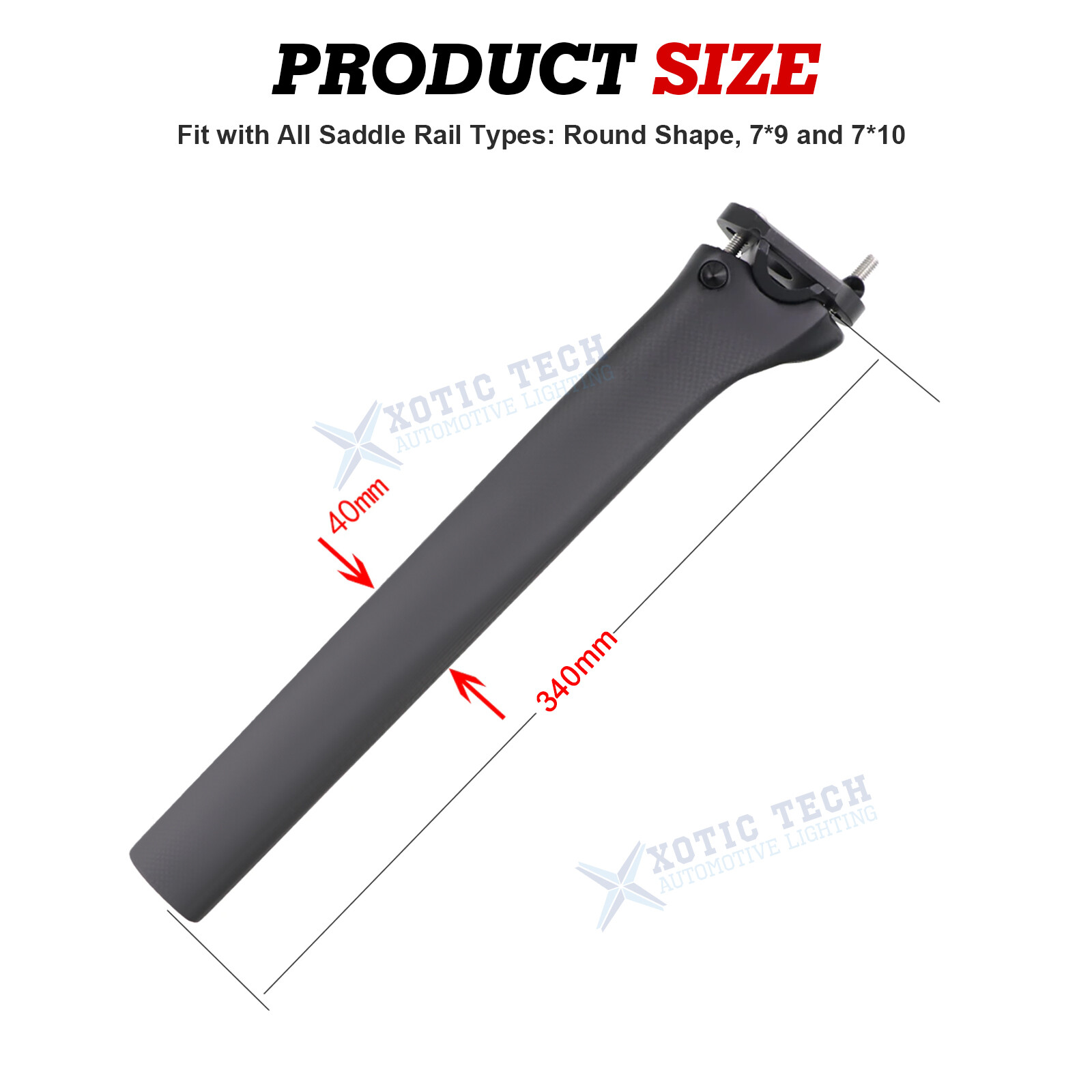For Pinarello DOGMA F Matte Black Carbon 340mm 0mm Offset Seatpost