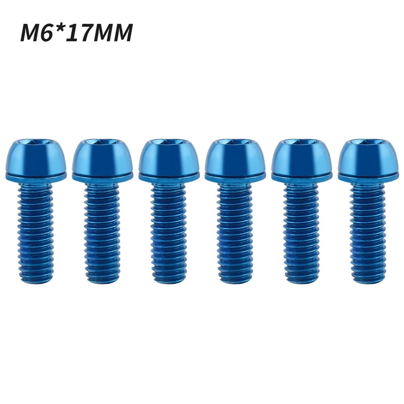 6Pcs M6x17mm Bike Bolts w/Washer MTB Disc Brake Caliper Stem Crank Screws