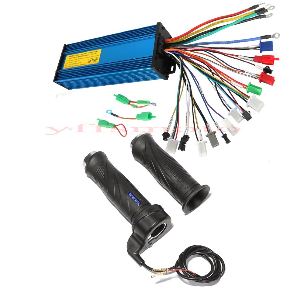 48V-84V 1000W-2200W Brushless Motor Controller + Throttle Grips for Scooter Cart