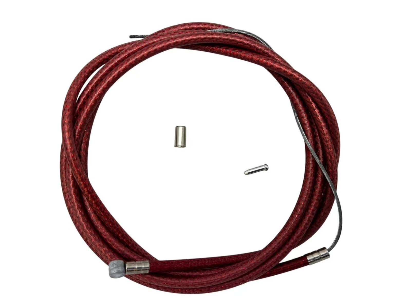 Universal Bicycle Brake Cable Wire Set – 172cm (68″) Braided Red Stainless Steel