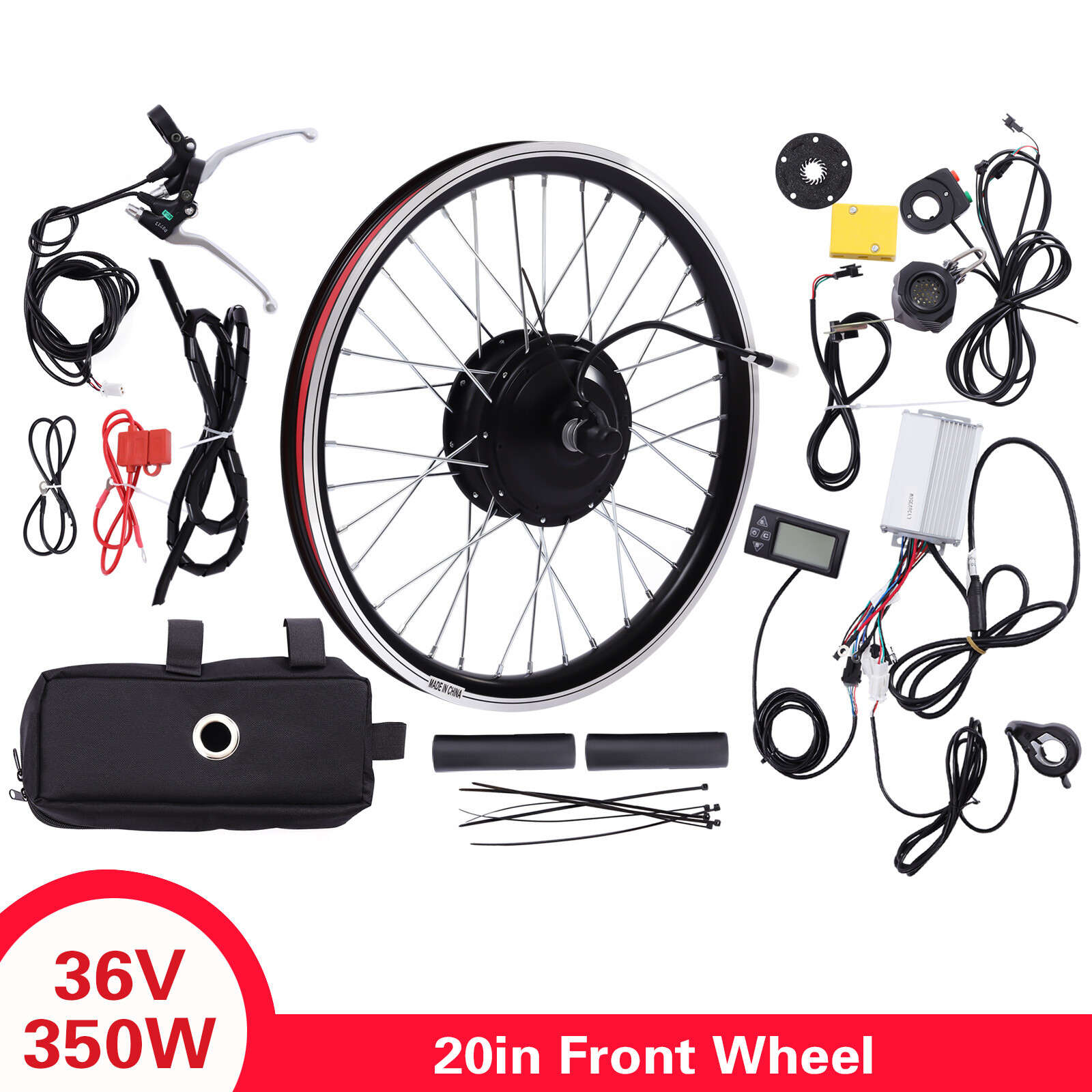 20 Inch 350W 36V E Bike Front Wheel Electric Bicycle Hub Motor Conversion Kit