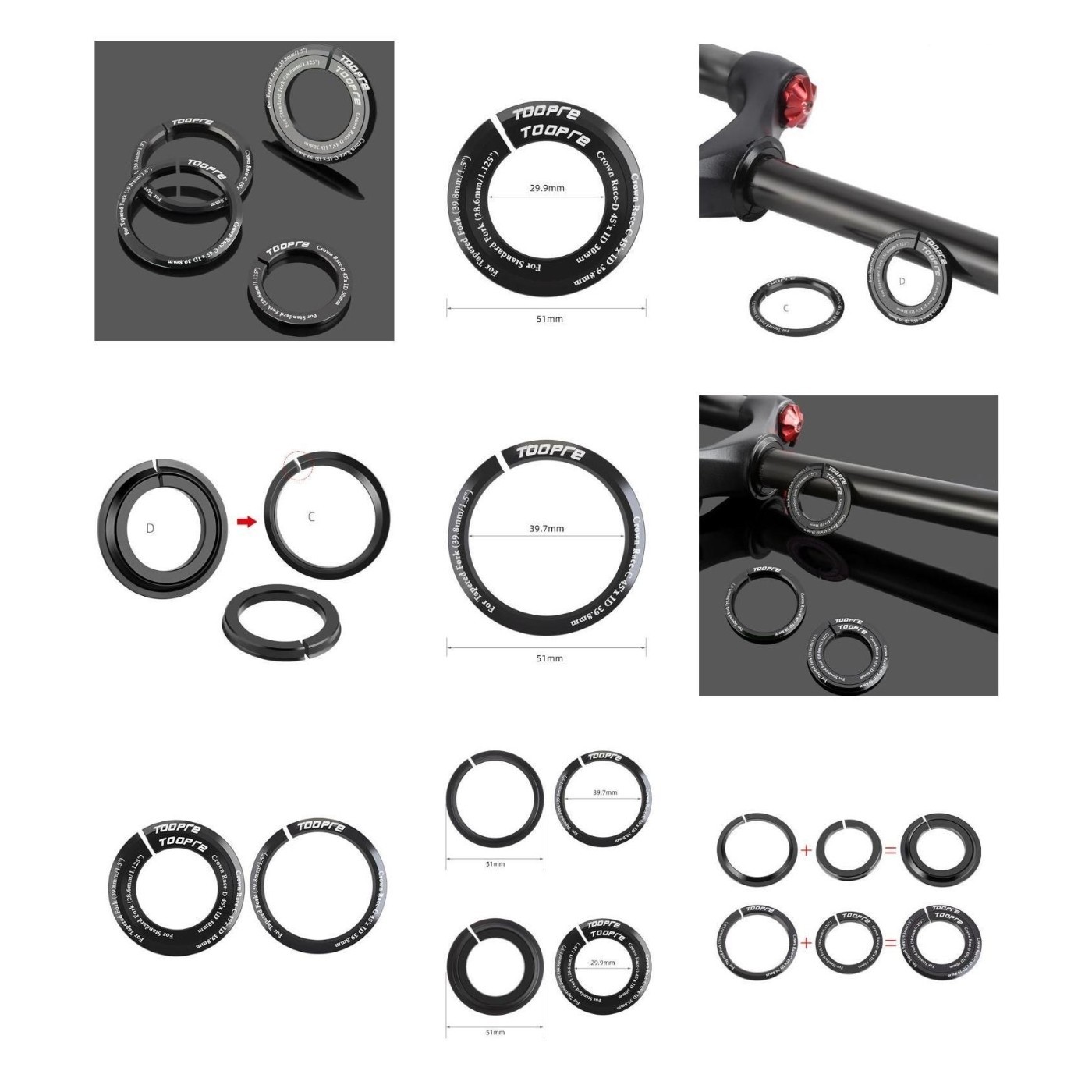Cycling Headtube Reducer Tapered Tube 1.5in 1pc Adapter Headtube Parts