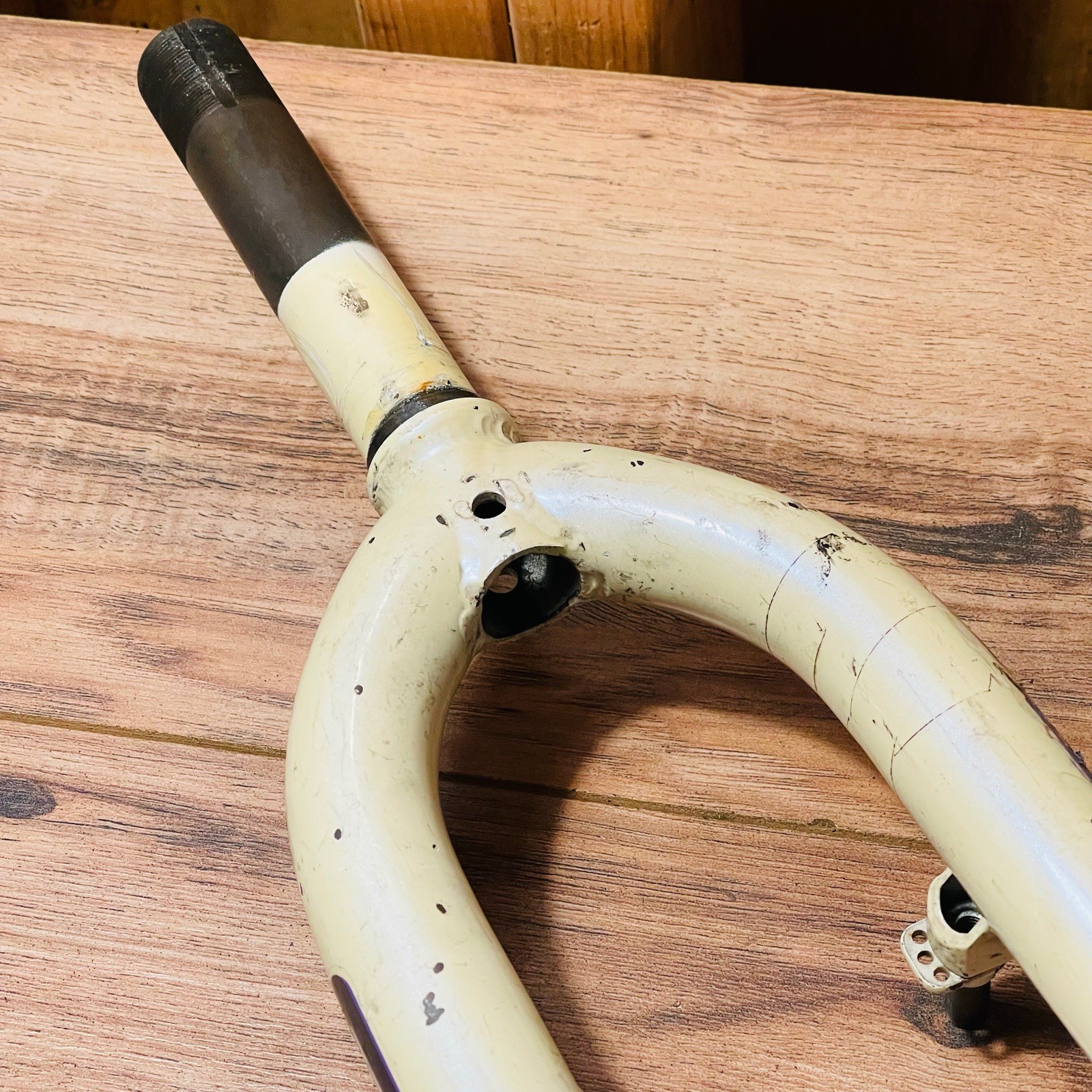 Vintage KHS 1-inch Threaded Rigid MTB Fork 26 132mm White