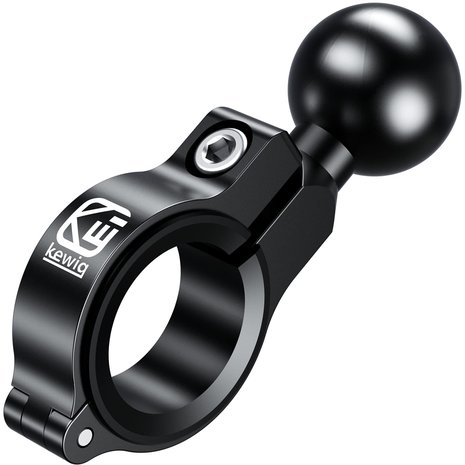Aluminum Alloy Handlebar Mount Base w/1» TPU Ball for Round Rail Diameter 0.5»