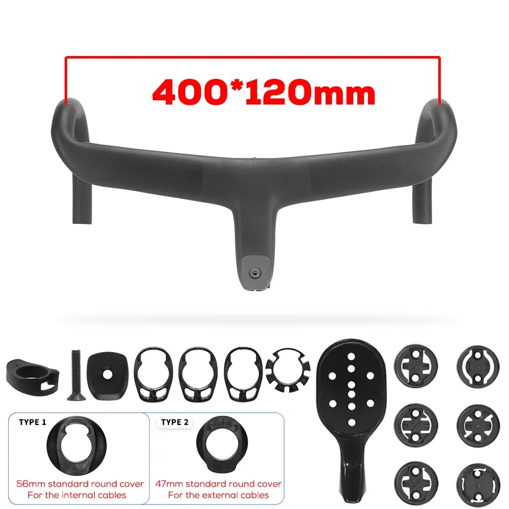 Full Internal Cable Road Bike Handlebar Carbon Integrated Cockpit OD1 Handlebar