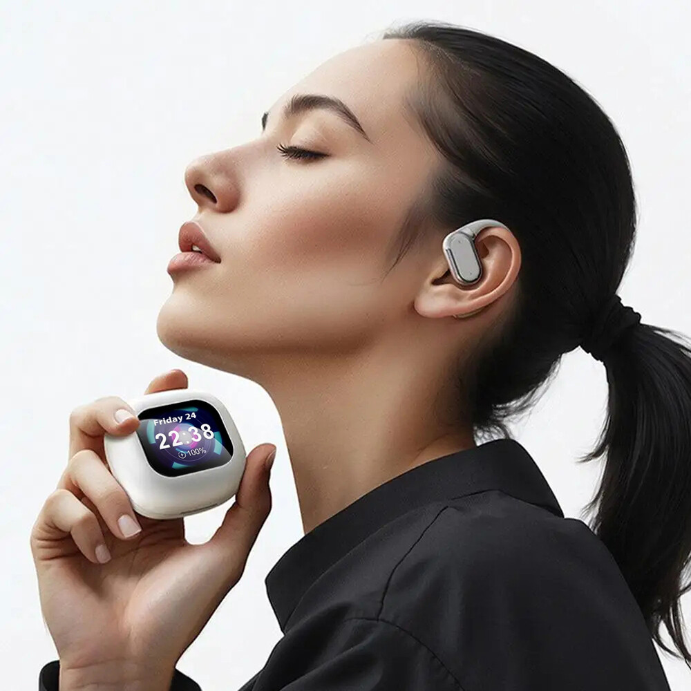 Bluetooth 5.4 Headphones Wireless Earbuds Open-Ear Sport Headset Touch Screen
