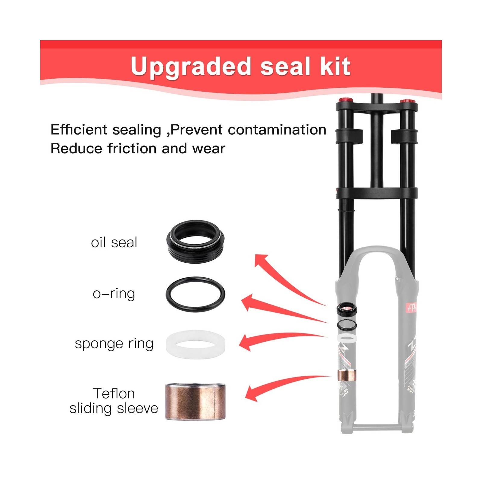 27.5″ Thru Axle Boost Mountain Bike Air Suspension Fork;1-1/8 Straight Steerer