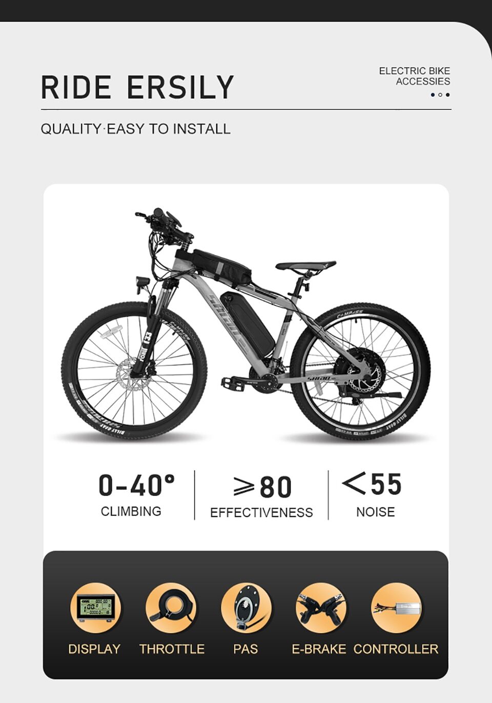 E-bike Thumb Throttle 3Pin Waterproof SM Connector Electric Scooter Accelerator
