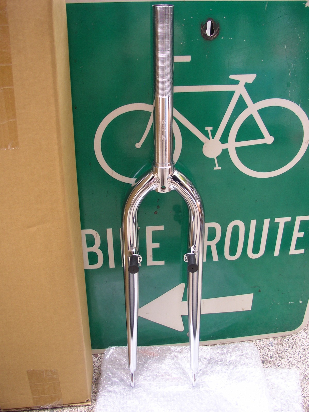 NEW KLUNKER CHROMOLY 1″ THREADED CHROME BLACK 26″ MTB FORK CANTILEVER 200mm
