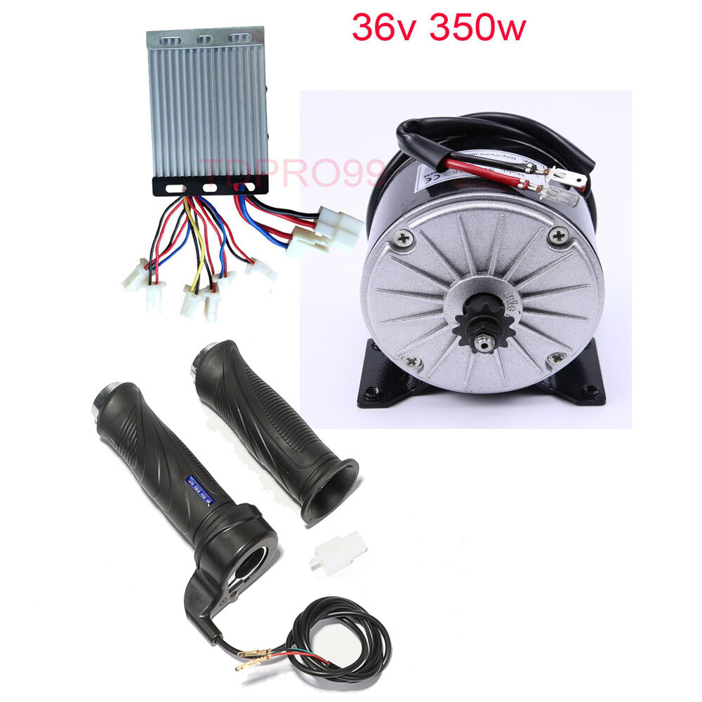 Electric Bike Scooter Go Kart Throttle Grips Brush 36V 350W Motor Controller Kit