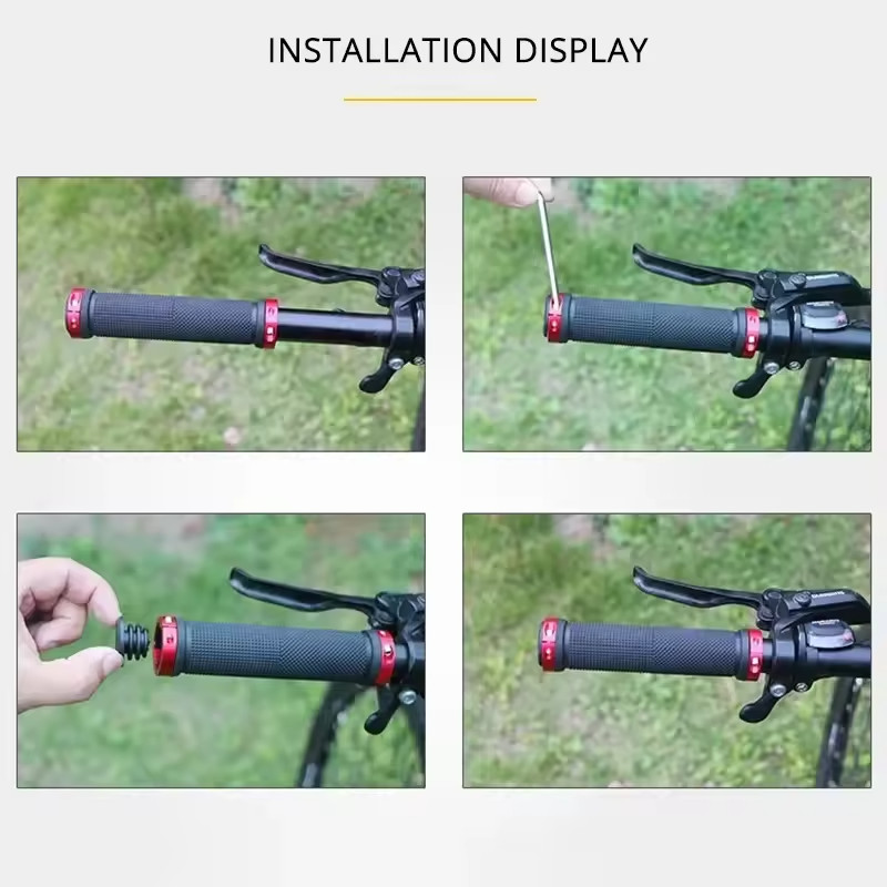 Ergonomic Rubber Bicycle Handlebar MTB Mountain Bike Grips Cycling Lock-On Ends