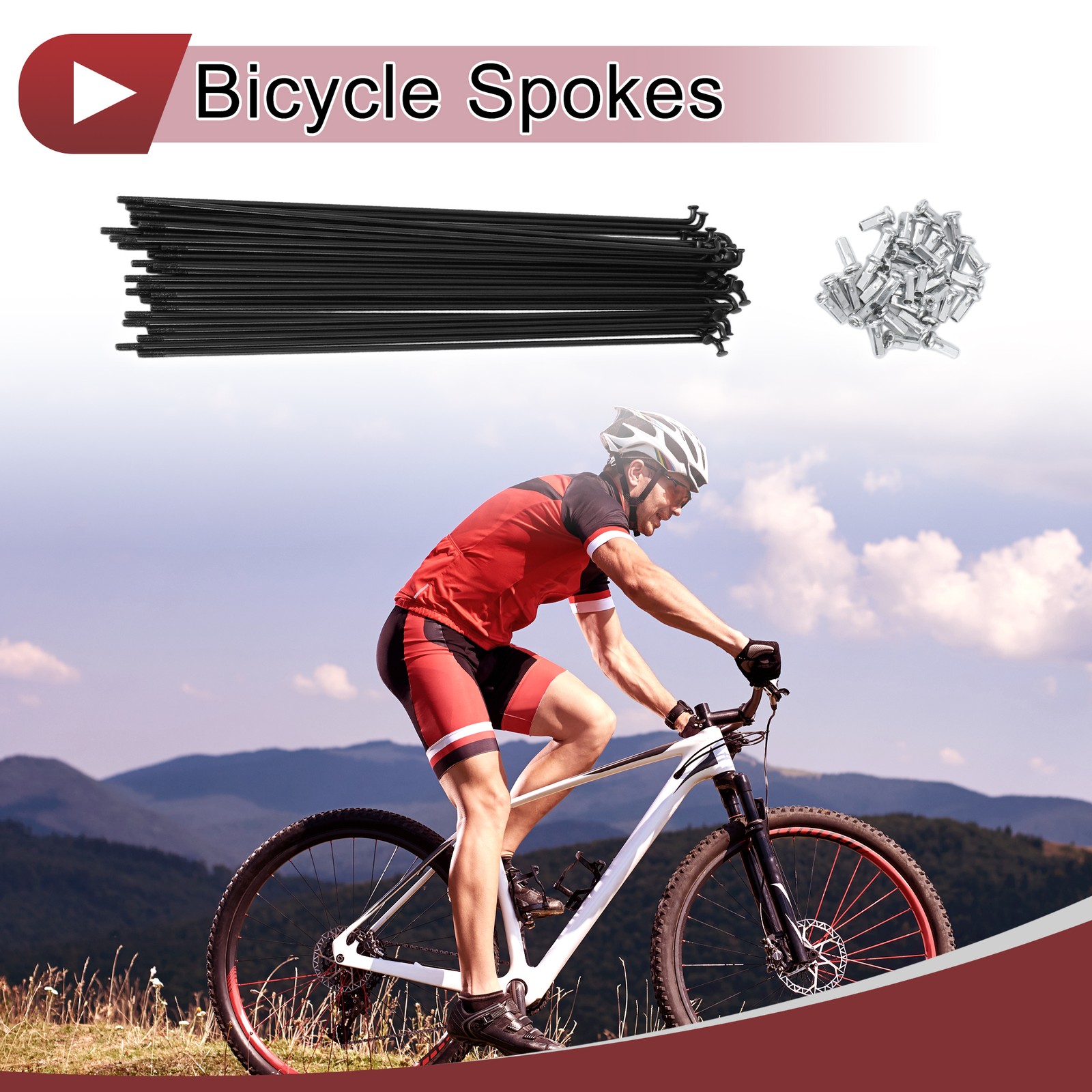 36 Set 12G Bicycle Spokes 231mm Bike Wheel Spokes 45 Steel Black
