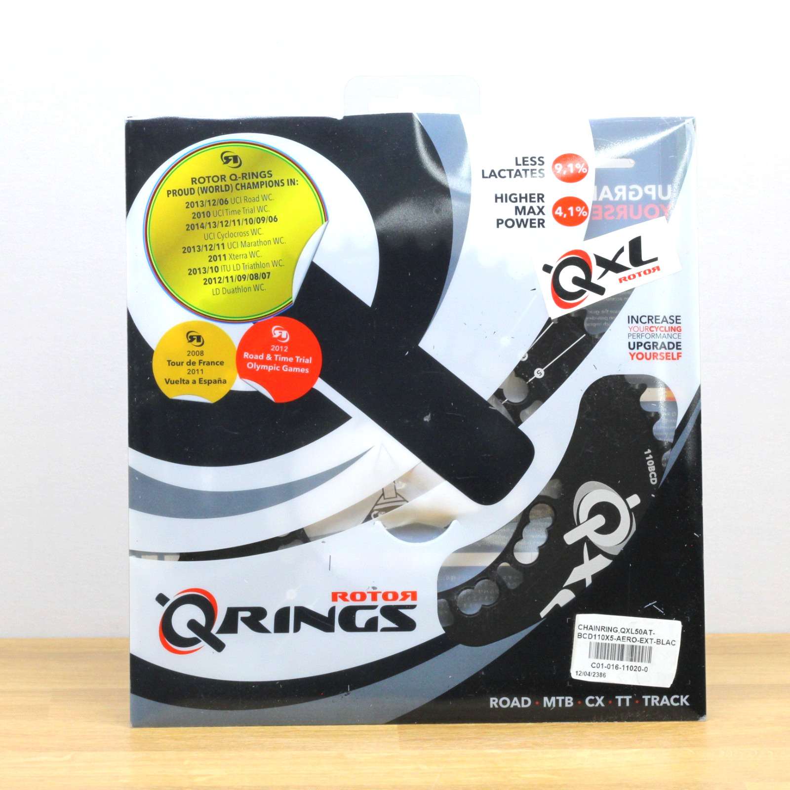 Rotor QXL 50A (34) Tooth 11spd Oval Aero Chain Ring- 110x5BCD- Black – New