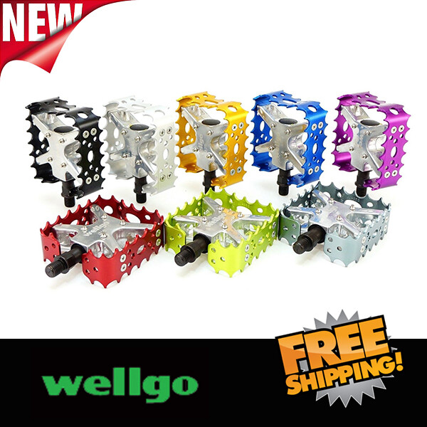 Wellgo BMX MTB Bear Trap Old school 9/16″ or 1/2″ Pedal Black Blue Red Gold