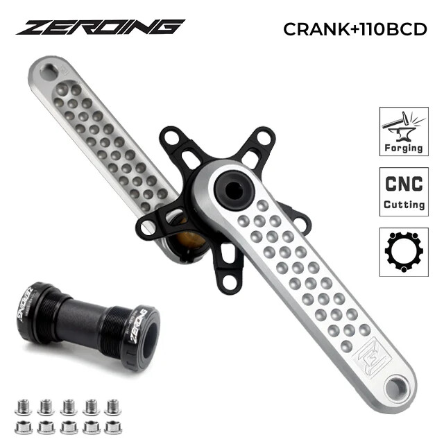 Road Bike Crankset Grave Hollow Crank 165/170/175mm 110BCD Bike Part 11/12 Speed