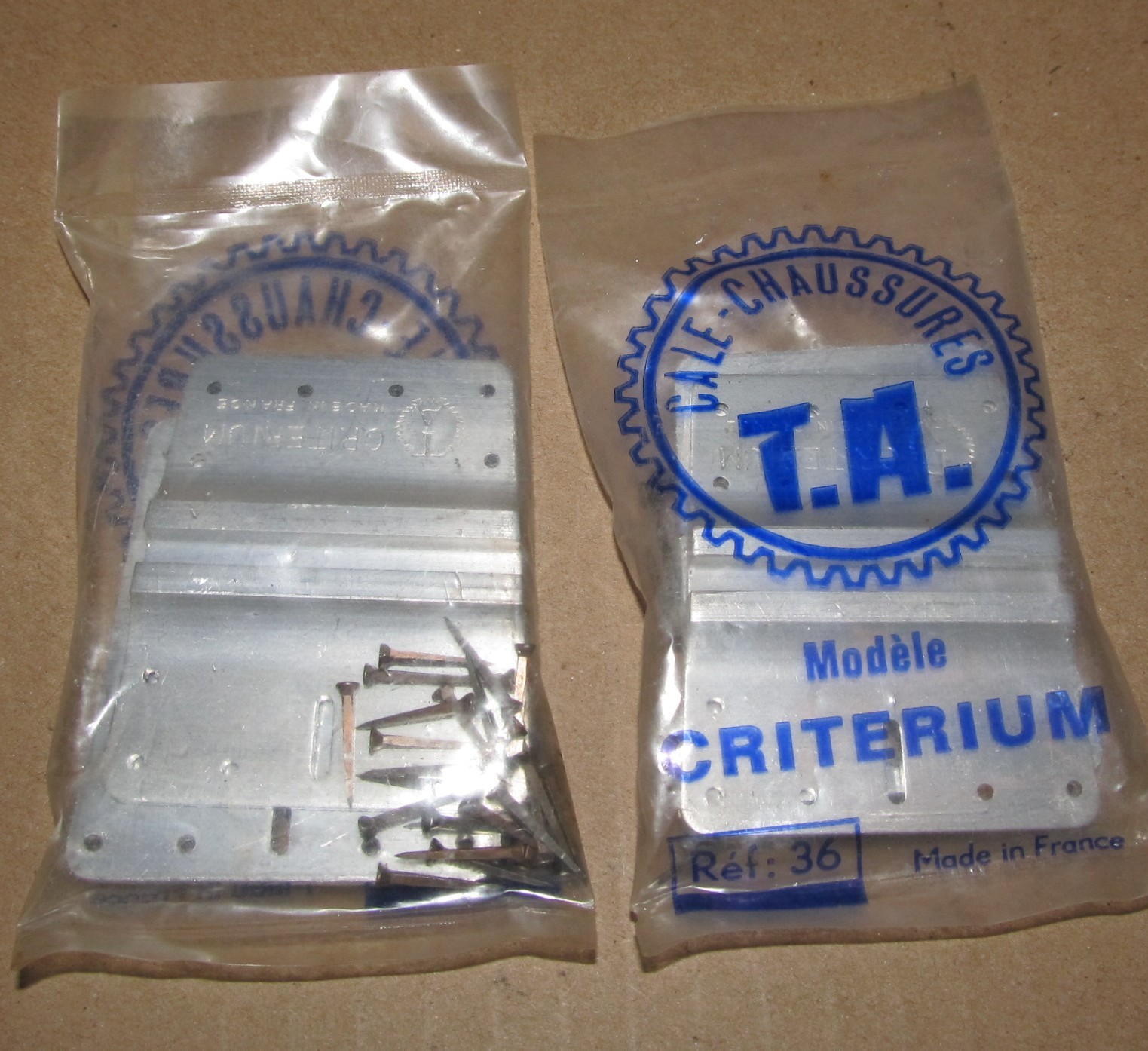 NOS 2 Sets TA Criterium Ref. 36 Shoe Pedal Cleats w/ Nails NEW Old Stock T.A.