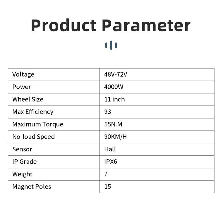 1500w-4000w Gearless Skateboard 11 Inch Electric Scooter Hub Motor