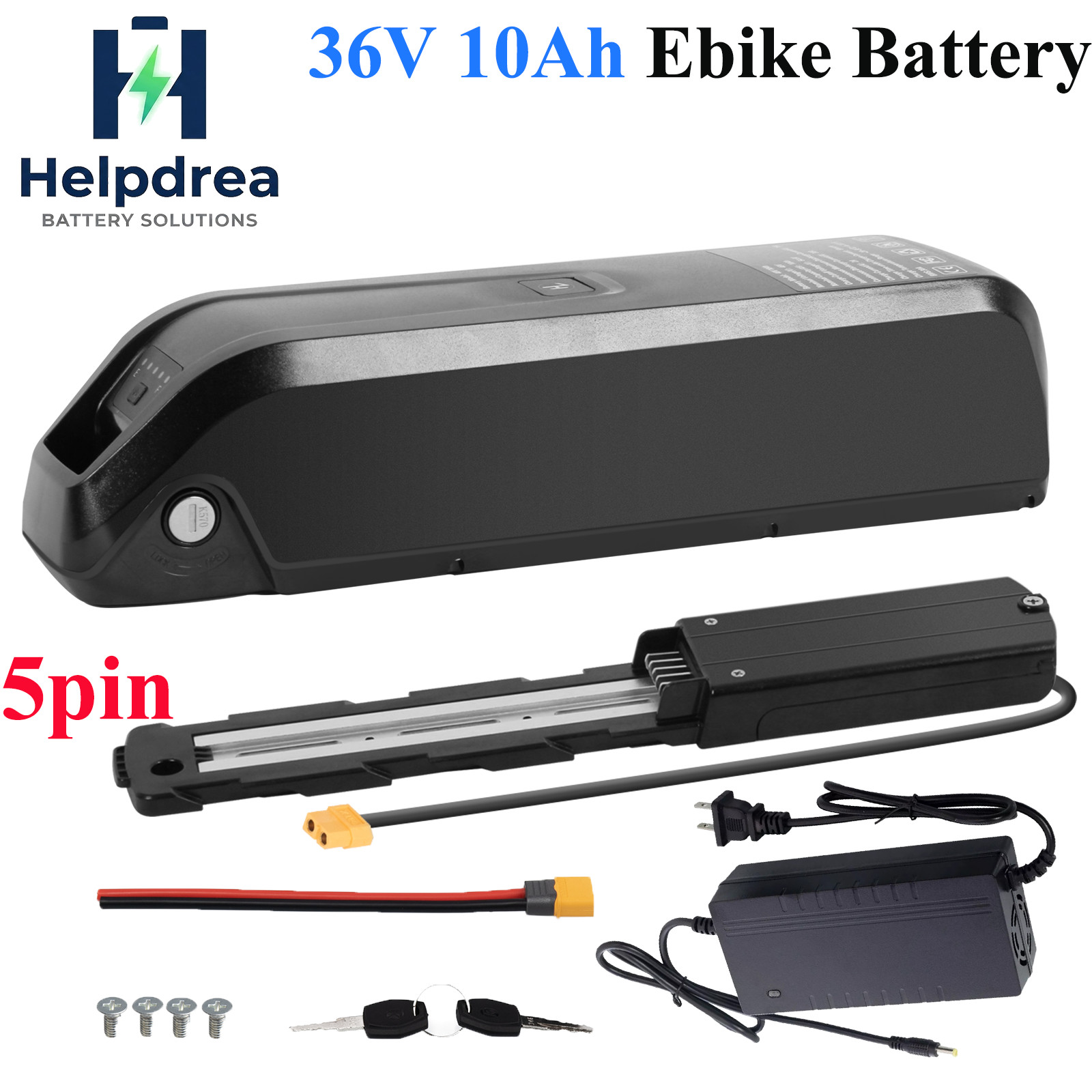 5PIN 36V 10Ah Ebike lithium Battery for Bicycle 750W Motors replacement battery
