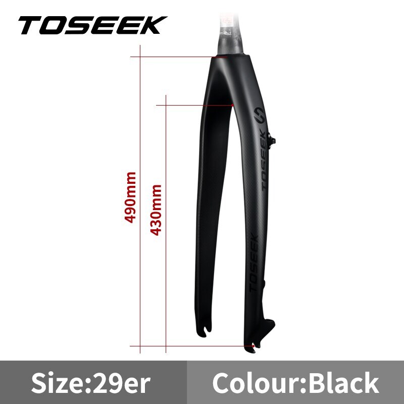 Carbon Fiber MTB Bicycle Rigid Fork 26 / 27.5 / 29 Inch Tapered Tube Front Fork