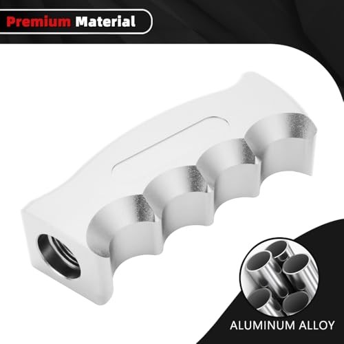 Universal Aluminum Slotted Pistol Grip Handle Manual MT Gear Stick Shift Silver