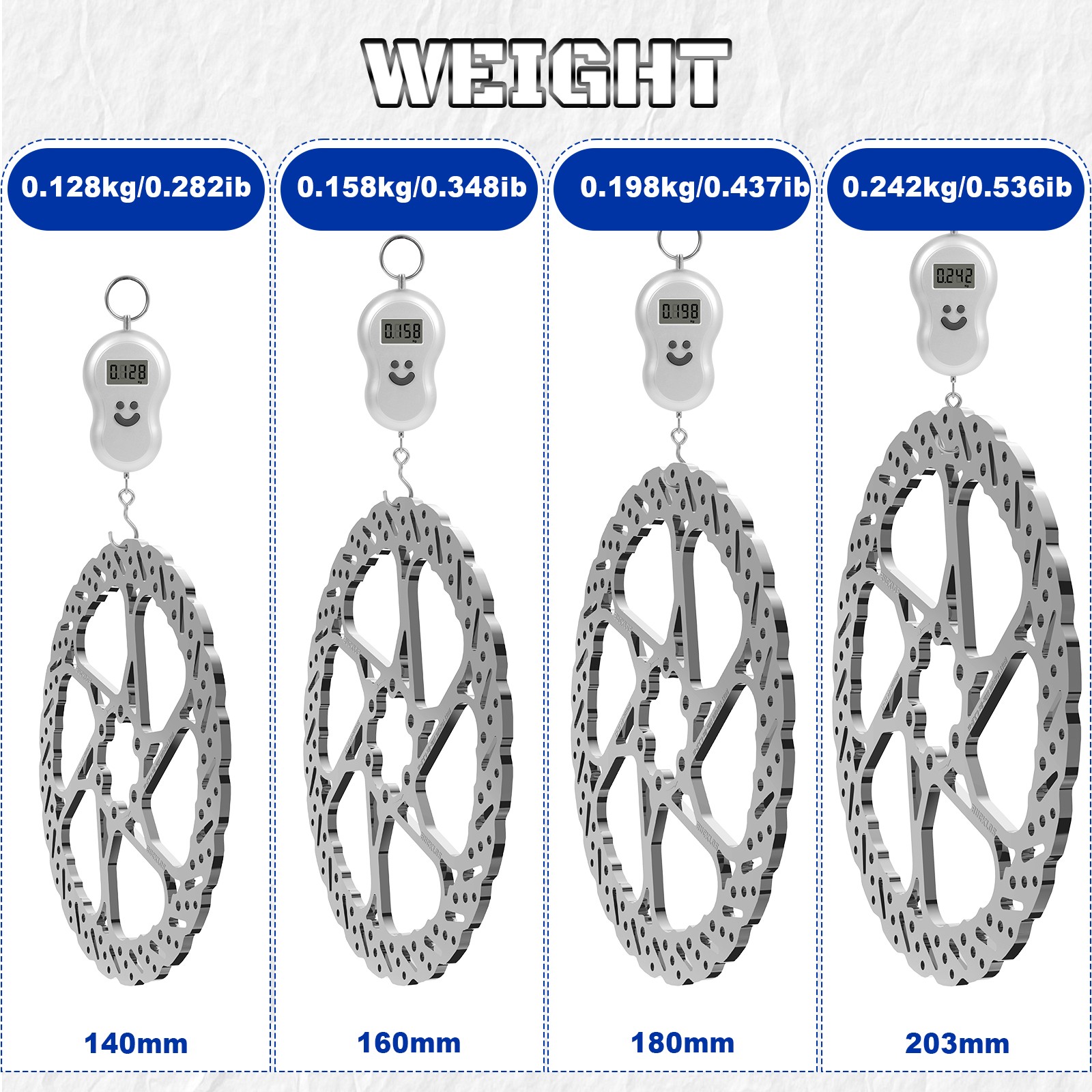 fit Shimano SRAM Disc Brake Rotors 6 Bolt 140/160/180/203mm MTB/Road Bike Rotor